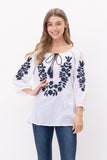 RAJ NORAH EMROIDERED TASSEL TOP - quetzals