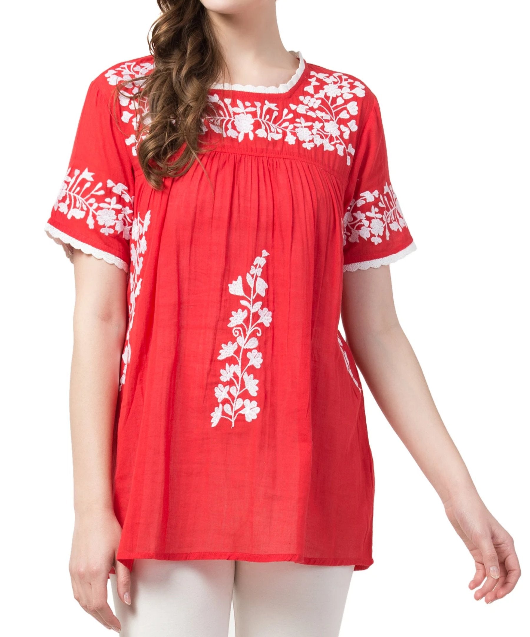 Raj Machine Embroidered Top - Rajimports - Women's Clothing