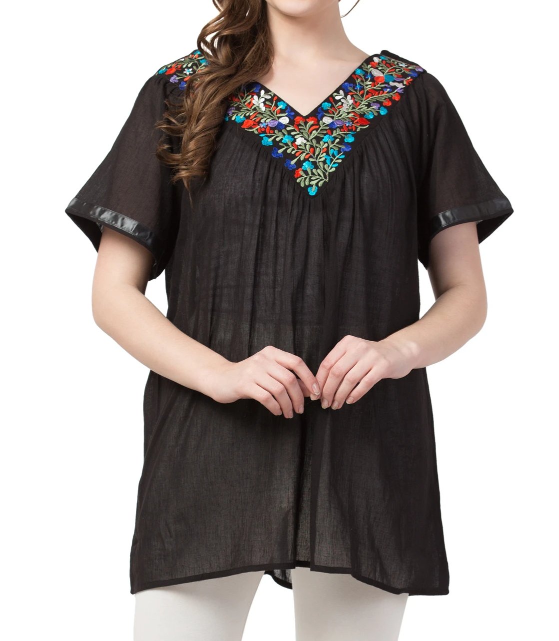 Raj Machine Embroidered Tunic - Rajimports - Women's Clothing