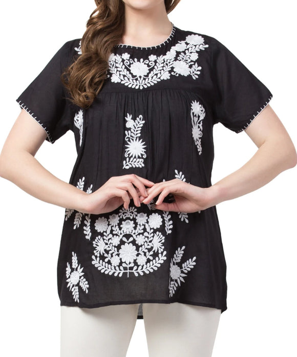 Raj Machine Embroidered Top - Rajimports - Women's Clothing