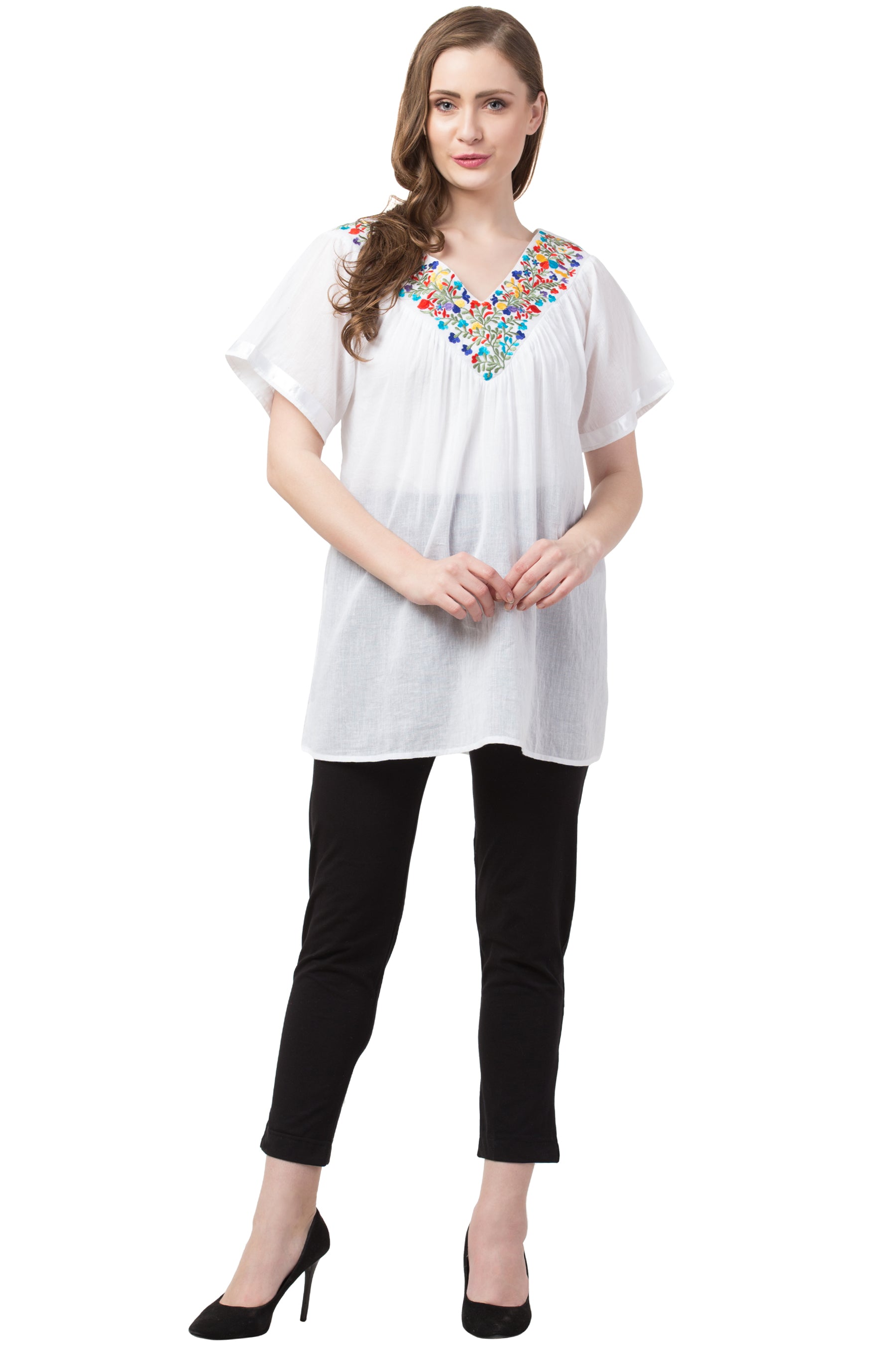 Raj Machine Embroidered Tunic - Rajimports - Women's Clothing