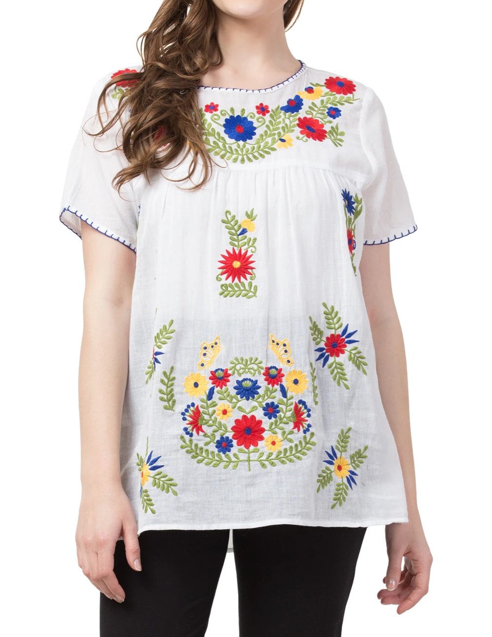 Raj Machine Embroidered Top - Rajimports - Women's Clothing