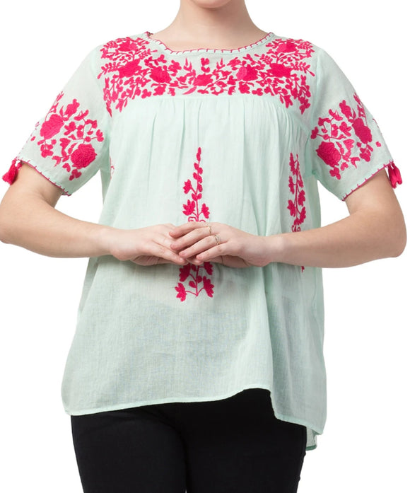 Raj Machine Embroidered Top - Rajimports - Women's Clothing