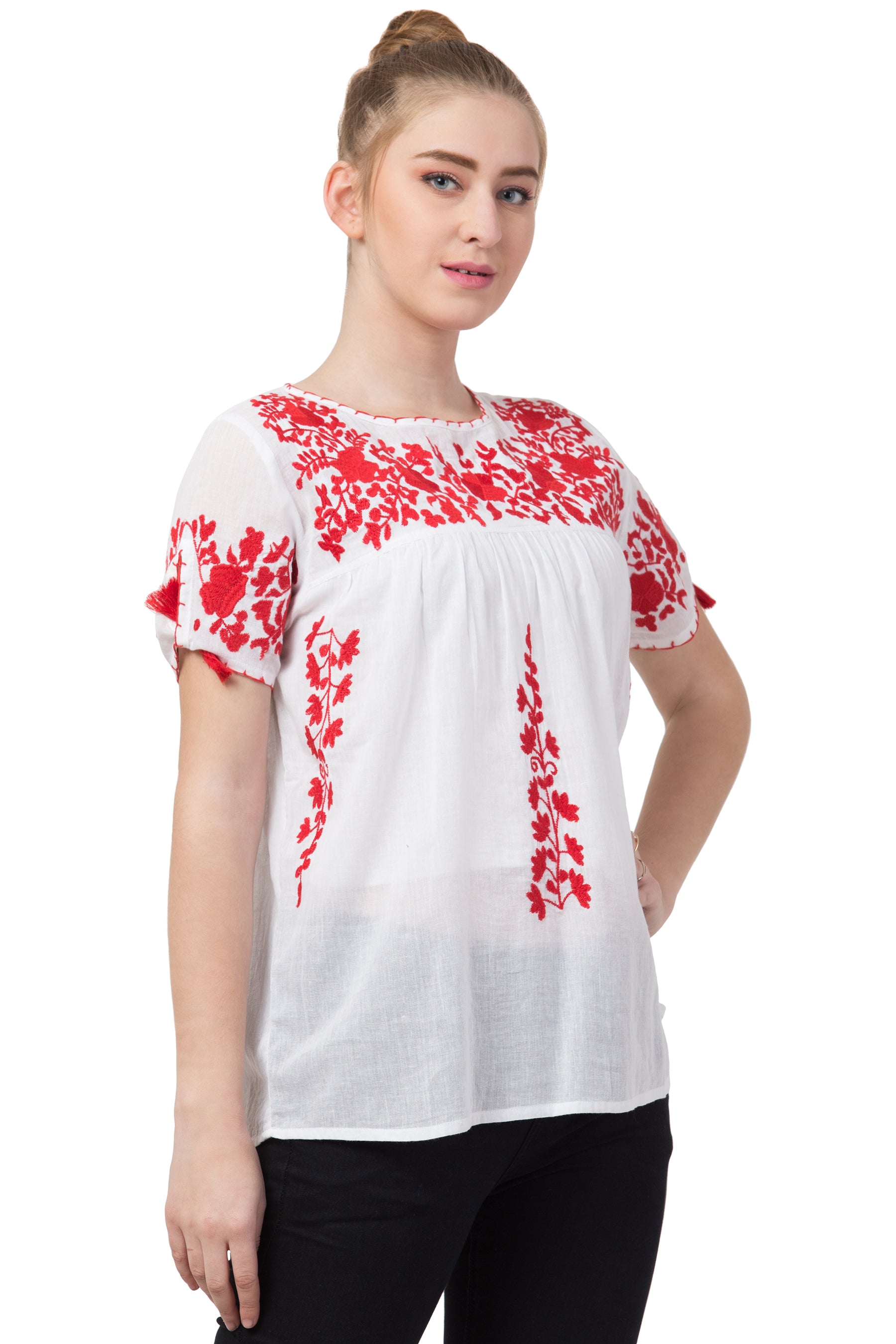 Raj Machine Embroidered Top - Rajimports - Women's Clothing