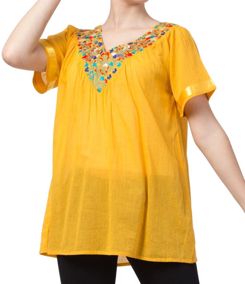 Raj Machine Embroidered Tunic - Rajimports - Women's Clothing