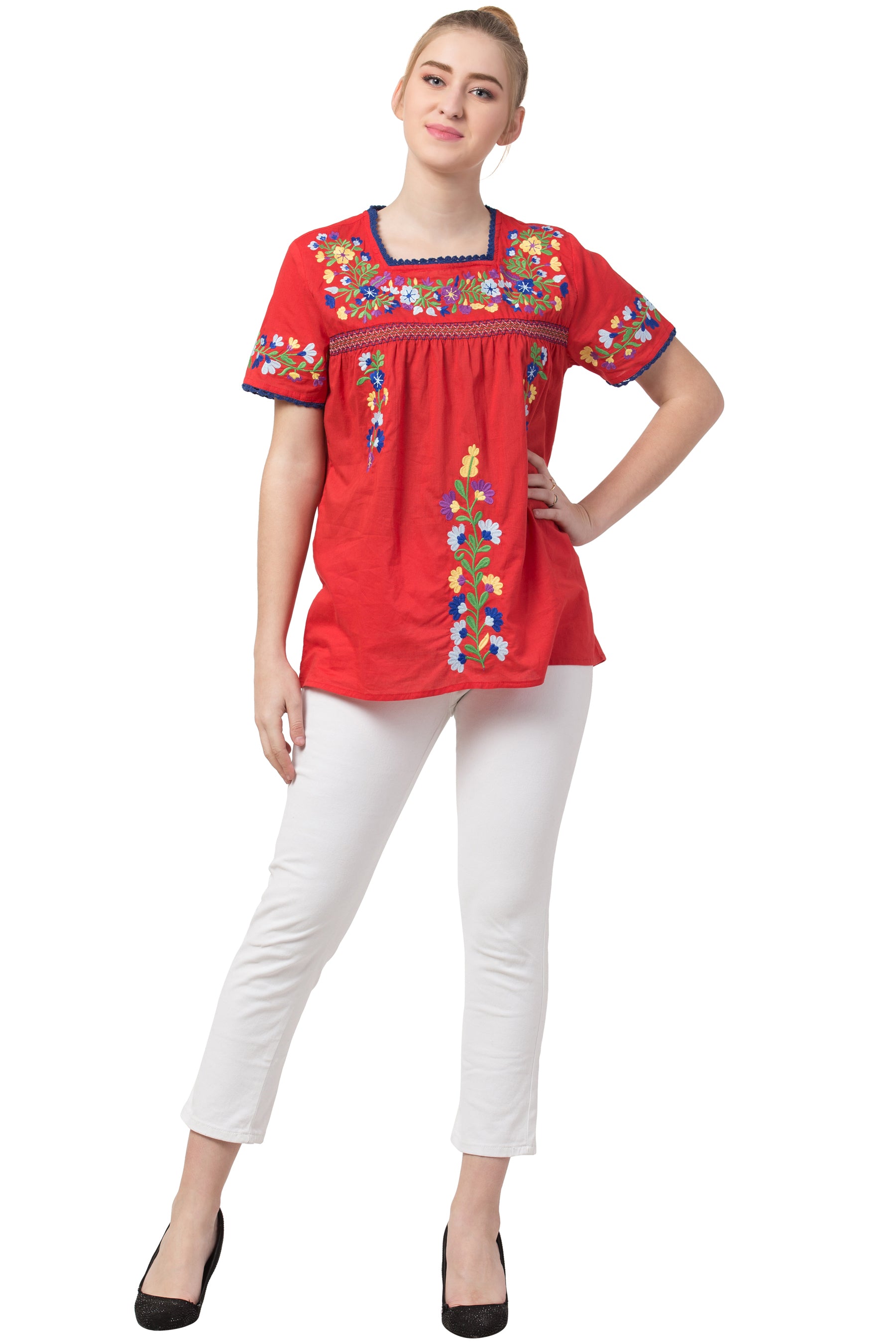 Raj Machine Embroidered Top - Rajimports - Women's Clothing