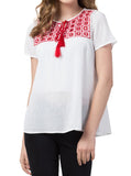 Raj Machine Embroidered Top - Rajimports - Women's Clothing