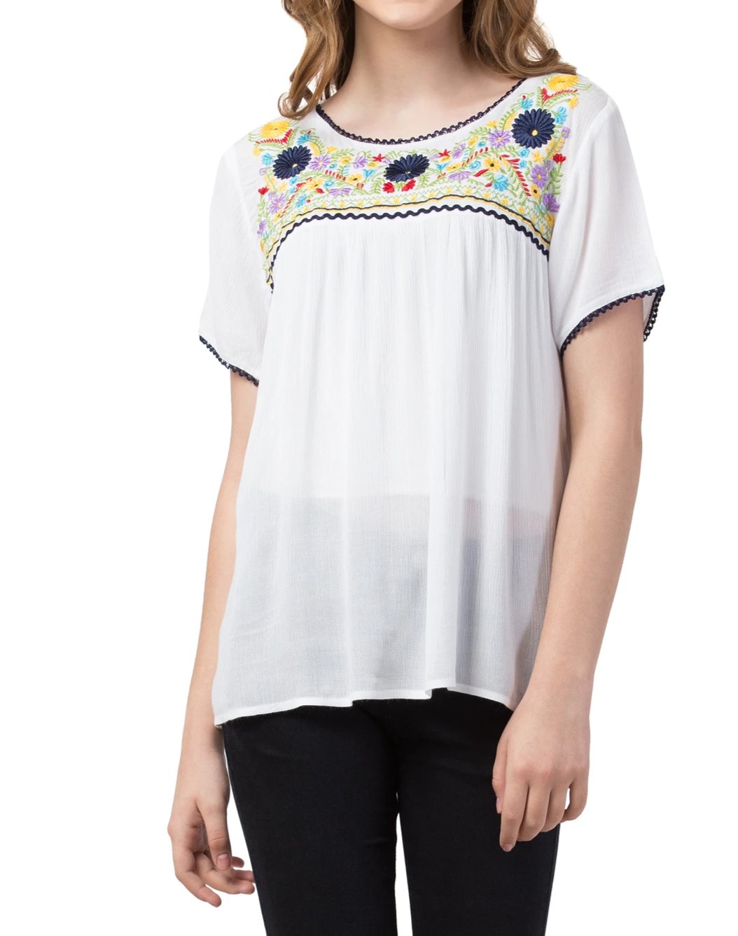 Raj Machine Embroidered Top - Rajimports - Women's Clothing