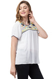 Raj Machine Embroidered Top - Rajimports - Women's Clothing