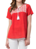 Raj Machine Embroidered Top - Rajimports - Women's Clothing