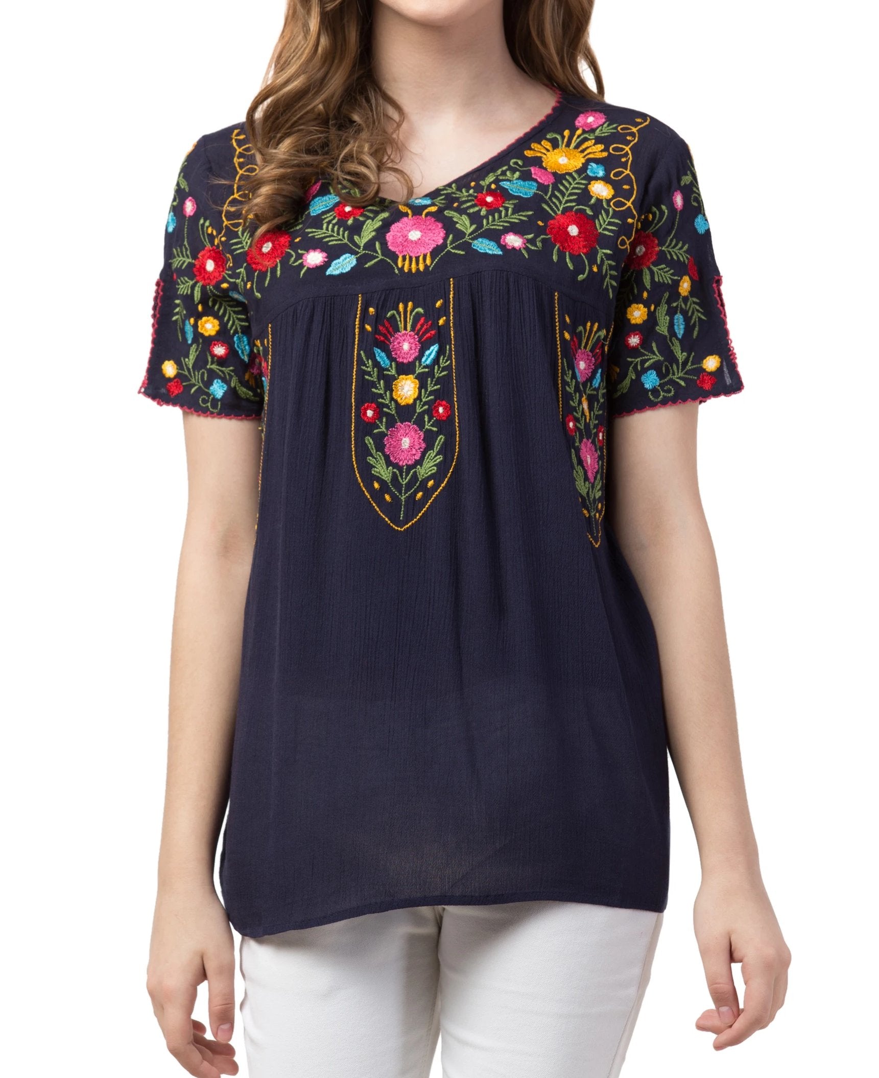 Raj Machine Embroidered Top - Rajimports - Women's Clothing