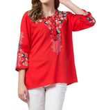 Raj Machine Embroidered Tunic - Rajimports - Women's Clothing