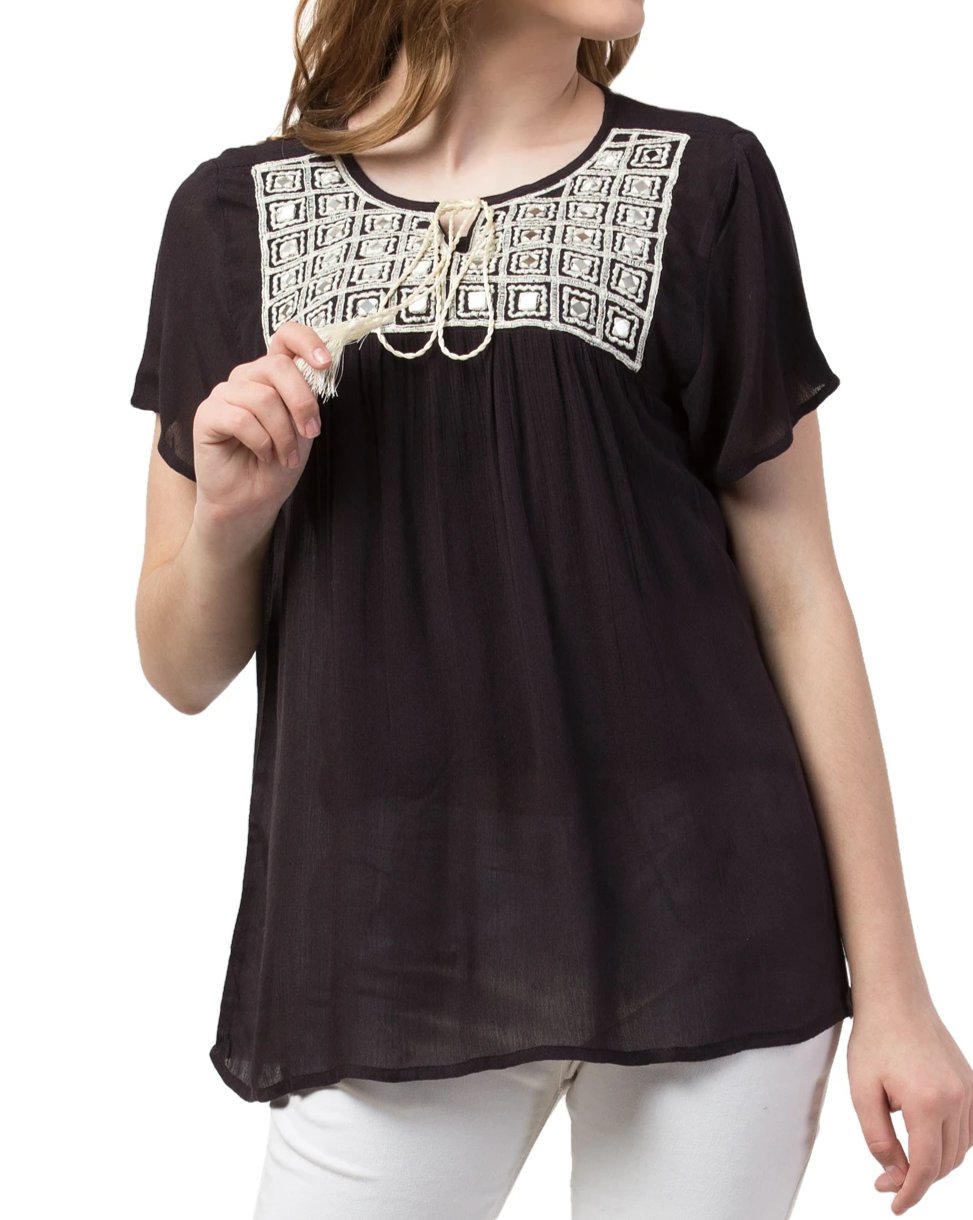 Raj Machine Embroidered Top - Rajimports - Women's Clothing