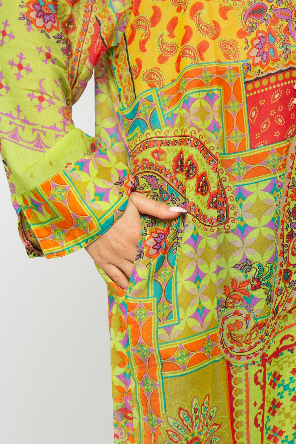 RAJ SERENA MOSAIC KIMONO - quetzals