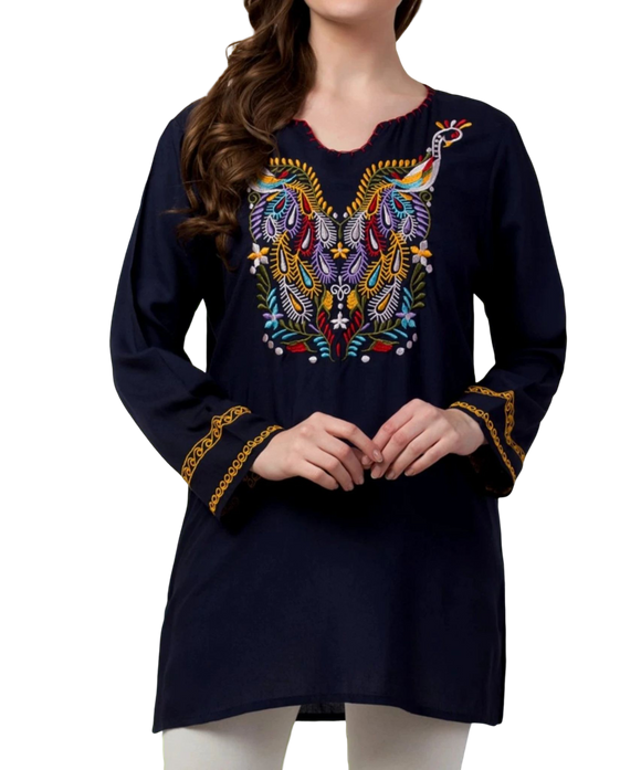 RAJ GARCELLE EMBROIDERED TUNIC - Rajimports - Women's Clothing