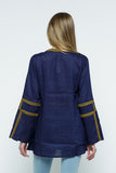 RAJ ALI EMBROIDERED TUNIC - NAVY & GOLD - quetzals