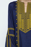 RAJ ALI EMBROIDERED TUNIC - NAVY & GOLD - quetzals