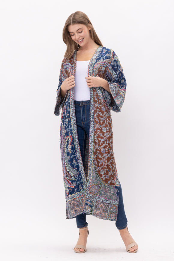 LUCIA THICK STITCH EMBROIDERED DUSTER - Rajimports - Women's Clothing