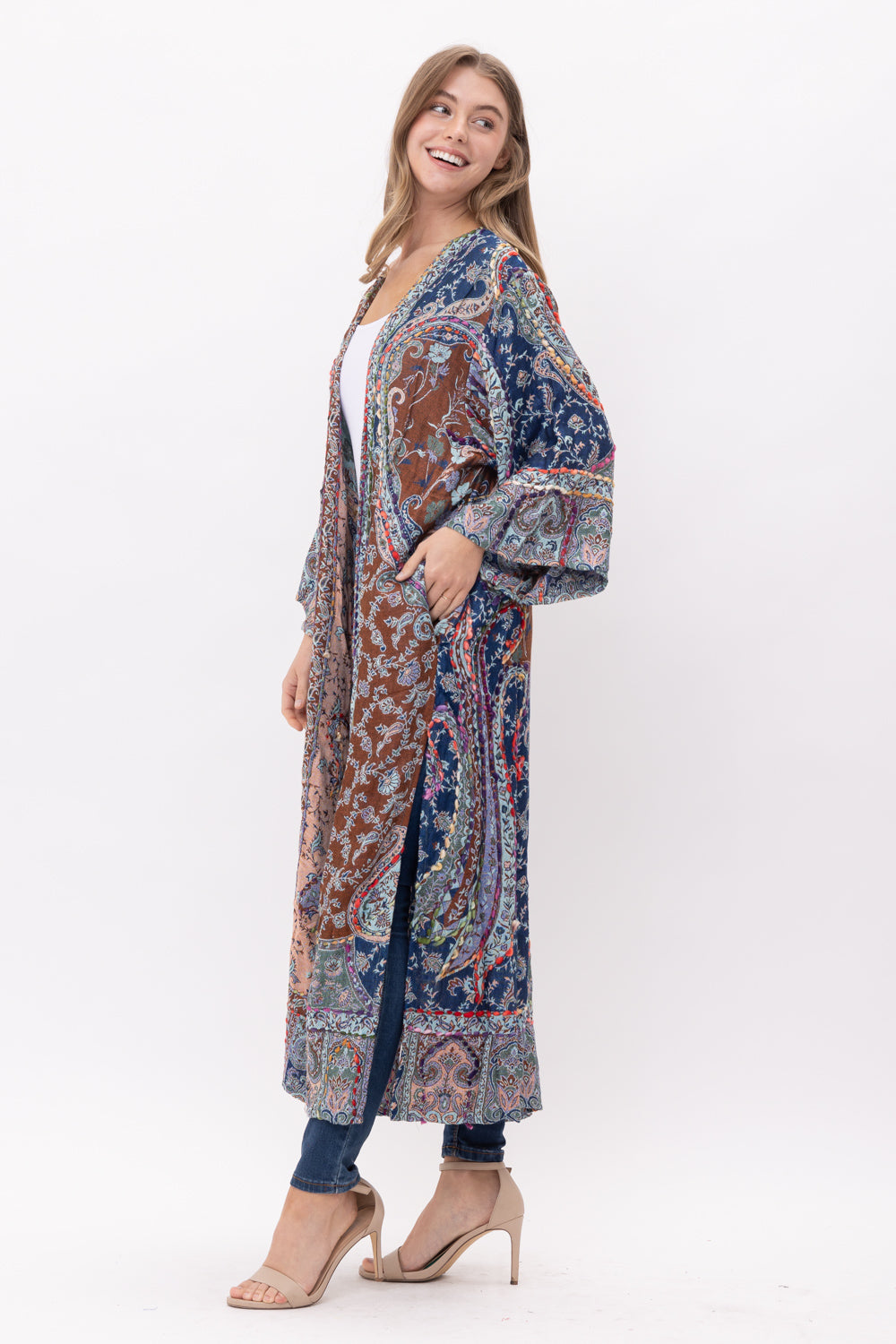 LUCIA THICK STITCH EMBROIDERED DUSTER - Rajimports - Women's Clothing