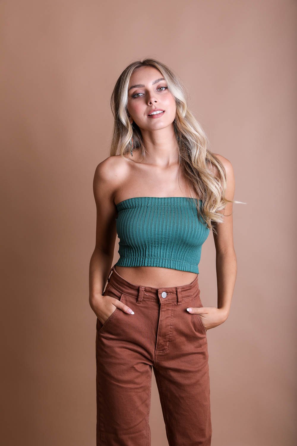 Accordion Classic Bandeau Bralette Emerald