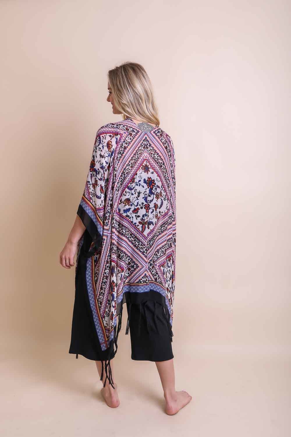 Bohemian Diamond Tassel Kimono Ponchos