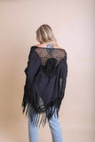 Crochet Medallion Tassel Kimono Ponchos