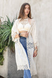 Crochet Open Patch Kimono One Size / Ivory