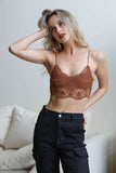 Crochet Overlay Longline Bralette Medium / Cinnamon