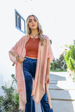 Diamond Embroidered Kimono Blush