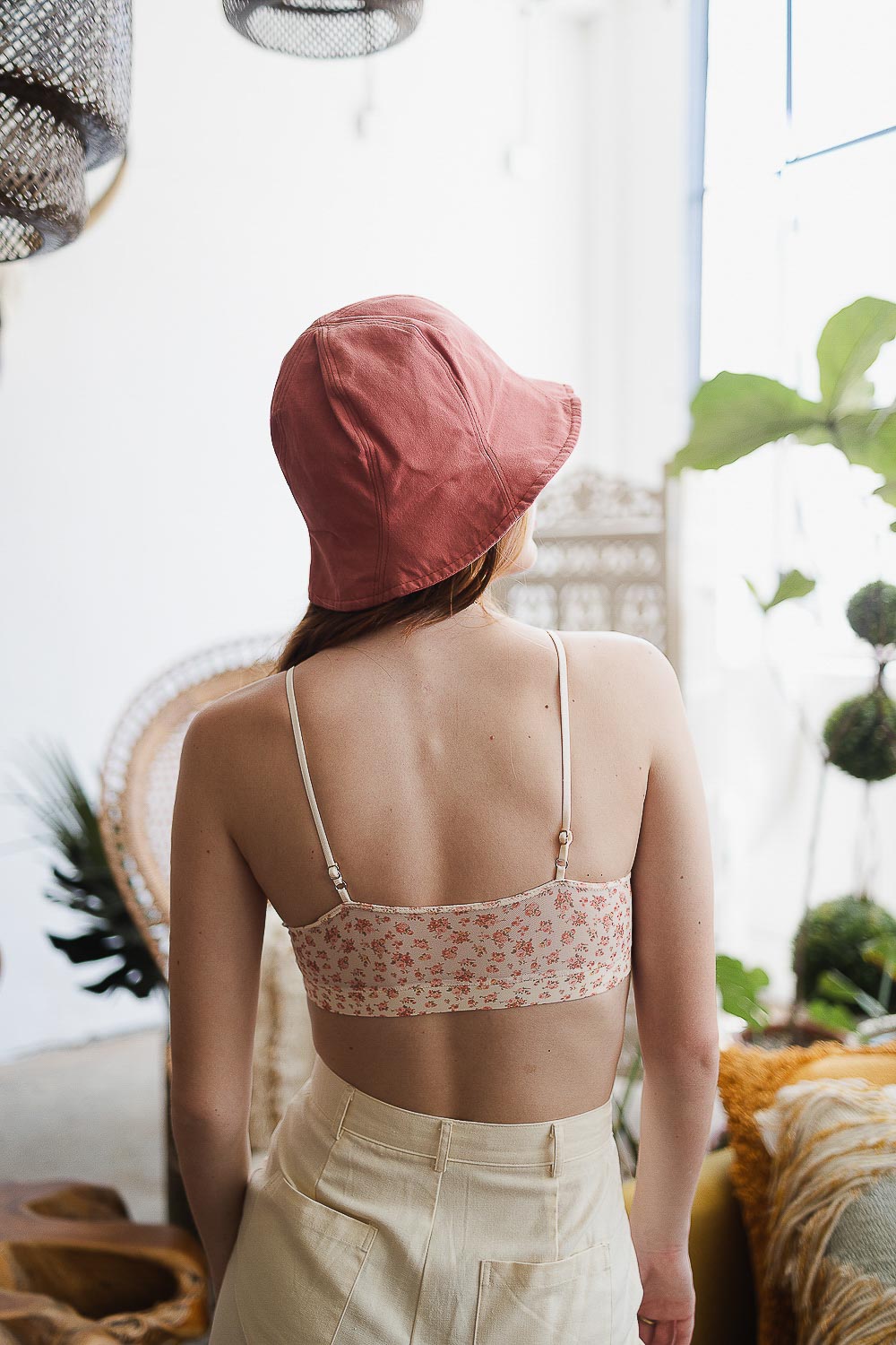 Ditsy Floral Mesh Lace Trim Bralette