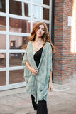 Embroidered Mesh Leaf Kimono