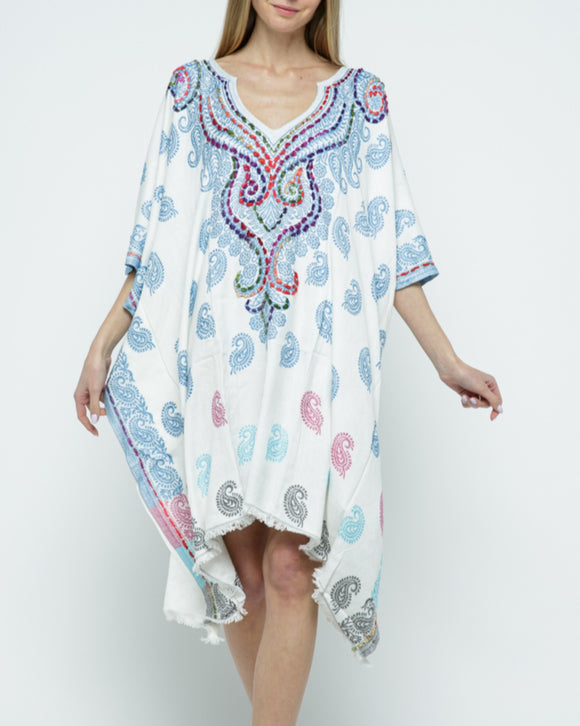 Raj Woven Stitch Kaftan - Rajimports - Women's Clothing