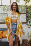 Festive Tie-Dye Kimono Mustard