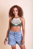 High Neck Crochet Lace Bralette