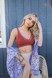 Lace Trim Padded Bralette M/L / Mauve