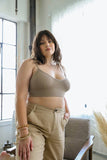 Low Back Seamless Bralette Plus Size Mocha