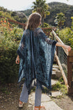 Lush Velvet Mesh Tapestry Kimono