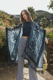 Lush Velvet Mesh Tapestry Kimono One Size / Blue