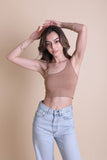 Offset Shoulder Brami Top Mocha / XS/S