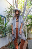 Persian Style Two Tone Tassel Kimono One Size / Gray