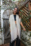 Persian Style Two Tone Tassel Kimono One Size / Ivory