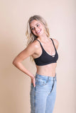 Ribbed Keyhole Bralette XS/S / Black